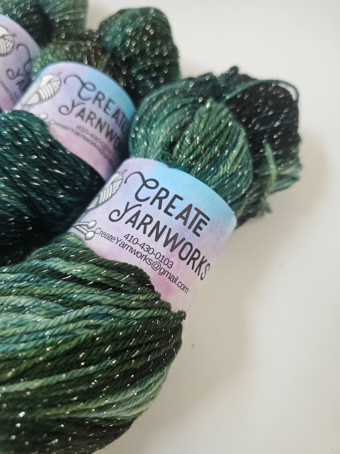 Mossy in Silver Sparkle Superwash Merino Blend  Fingering Weight Yarn