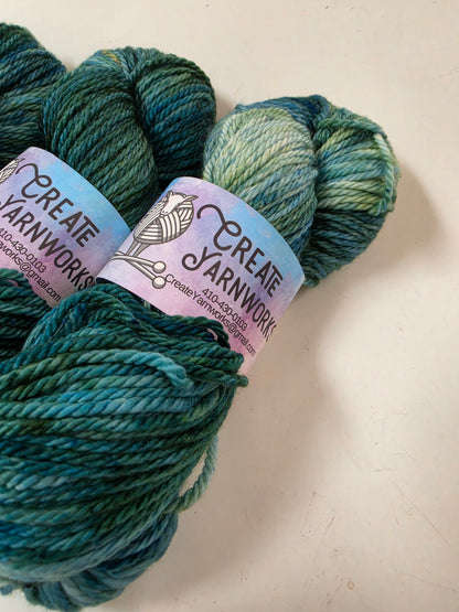 Oceans Deep in Superwash Bluefaced Leicester (BFL) Worsted Weight Yarn