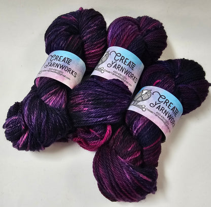 Purples in Superwash Bluefaced Leicester (BFL) Worsted Weight Yarn