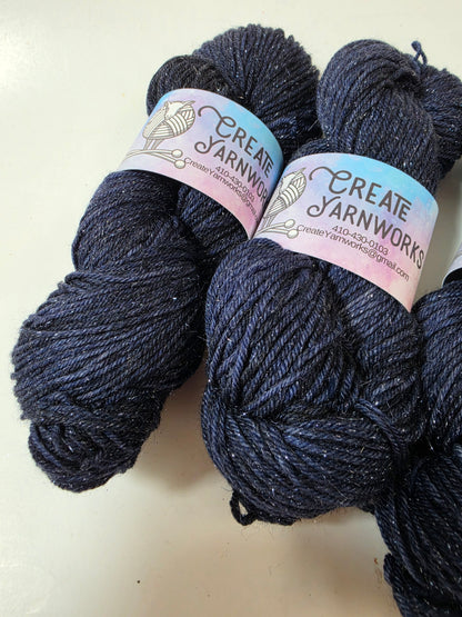 Navy in Silver Shimmer DK Weight Yarn