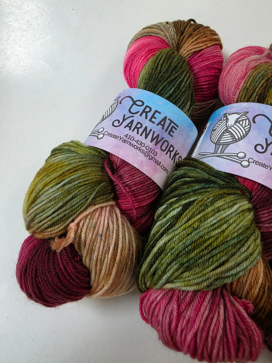 Rose Garden in Superwash Merino Blend DK Weight Yarn