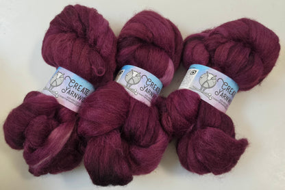 Wine Country in Baby Alpaca / Tussah Silk custom blend Top 4oz braid