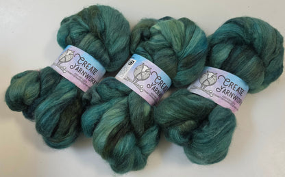 Forest in Baby Alpaca / Tussah Silk custom blend Top 4oz braid
