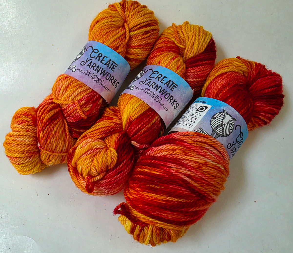 Eastern Shore Sunrise in Superwash Merino Worsted Weight Yarn