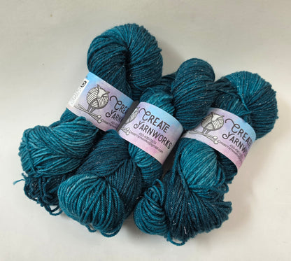Tempting Teal in Silver Sparkle DK Weight Yarn