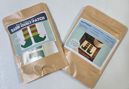 Elf Feet Barn Quilt Patch Needle Felting Kit