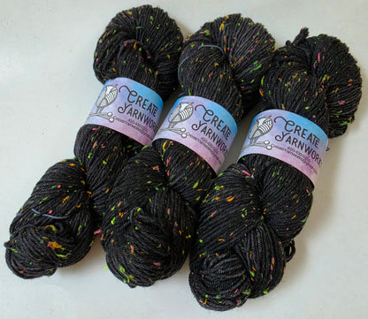 Almost Black in DK Merino Neon Tweed Yarn