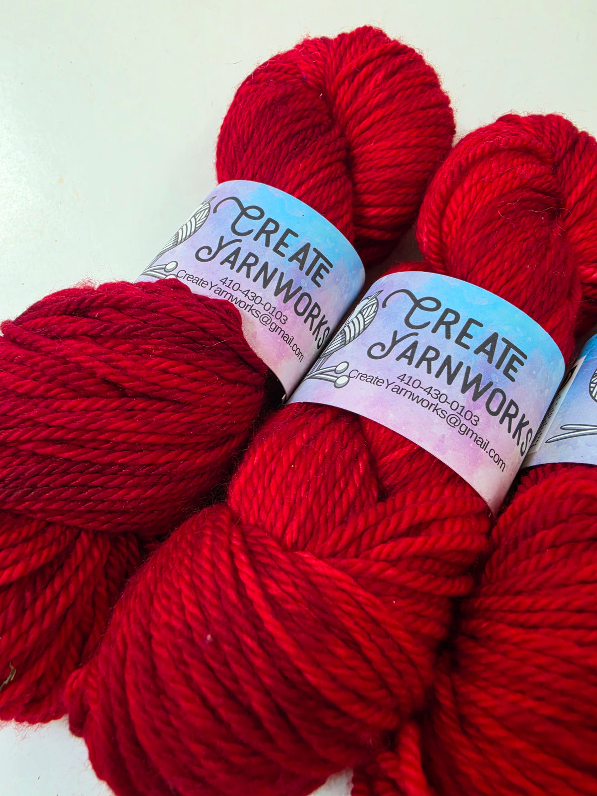 Ragin' Red in Superwash Merino Worsted Weight Yarn