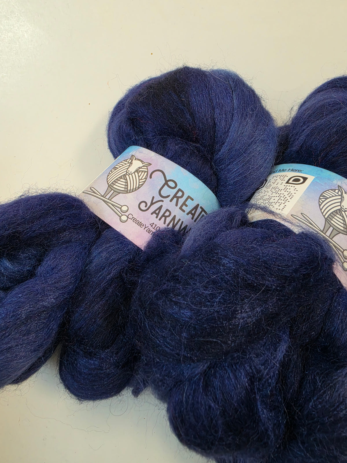 Navy in Baby Alpaca / Tussah Silk custom blend Top 4oz braid