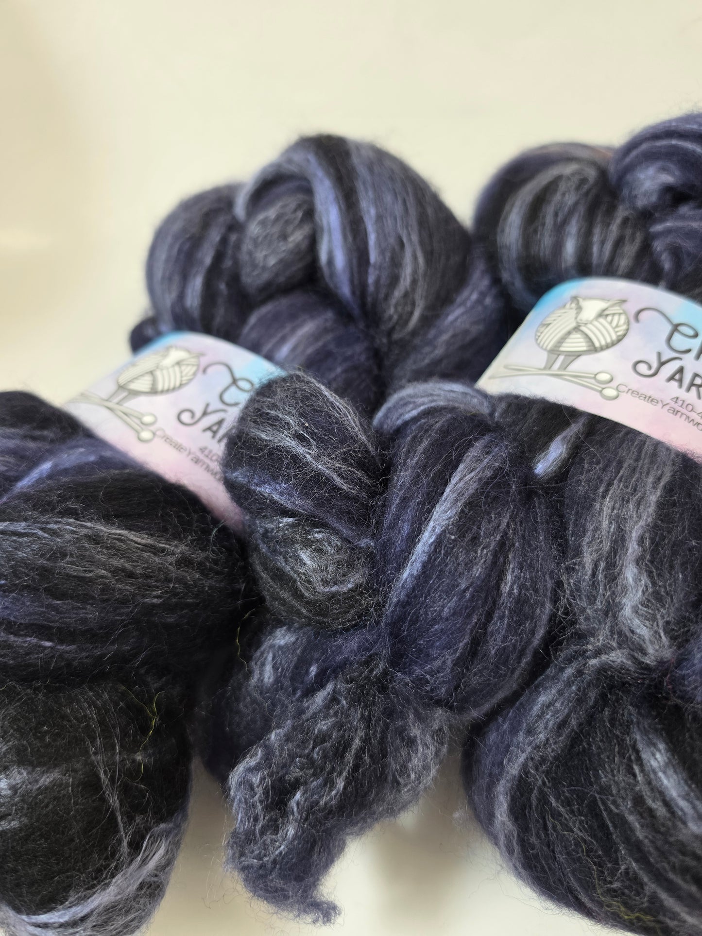 Navy in Cormo/ Rose Fiber/ Baby Alpaca custom blend Top 4oz braid