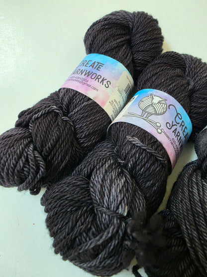 Almost Black in Superwash Merino Worsted Weight Yarn