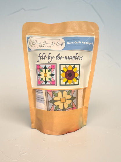 Set of 2 Sunflower Barn Quilt Patch Needle Felting Kit