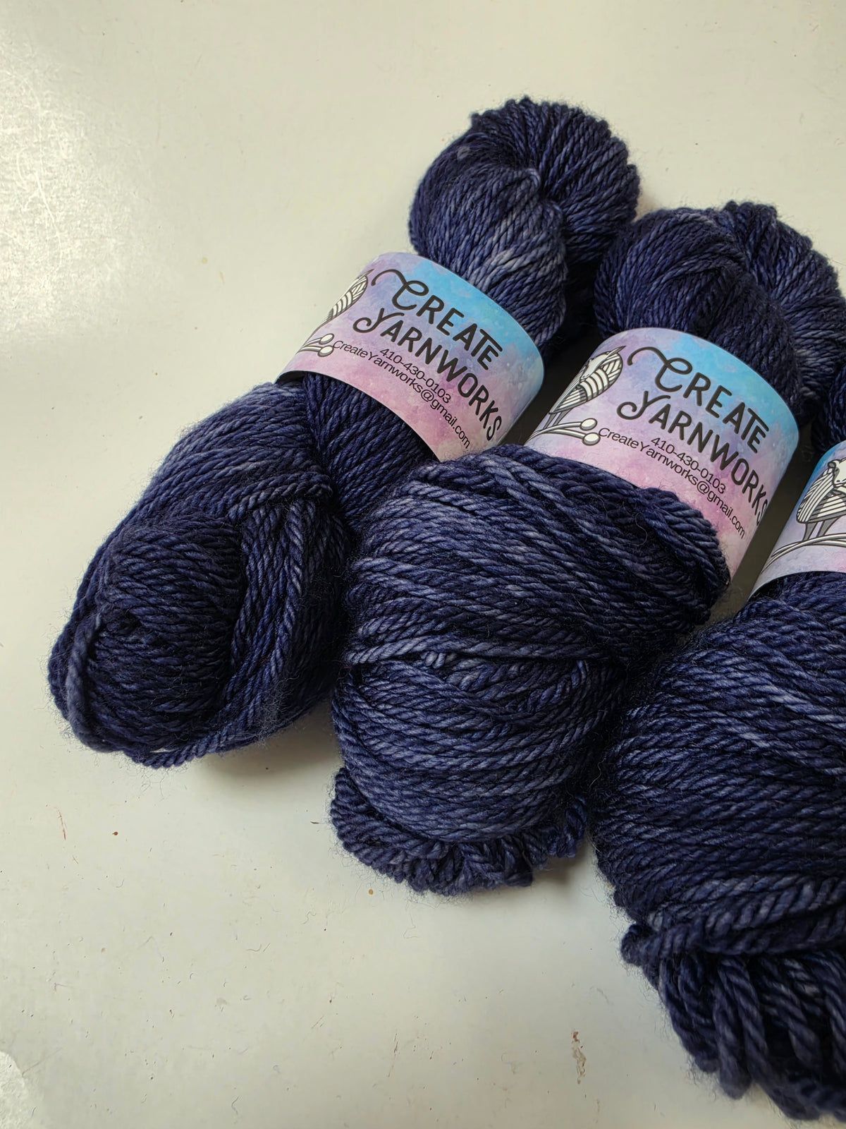 Navy in Superwash Merino Worsted Weight Yarn