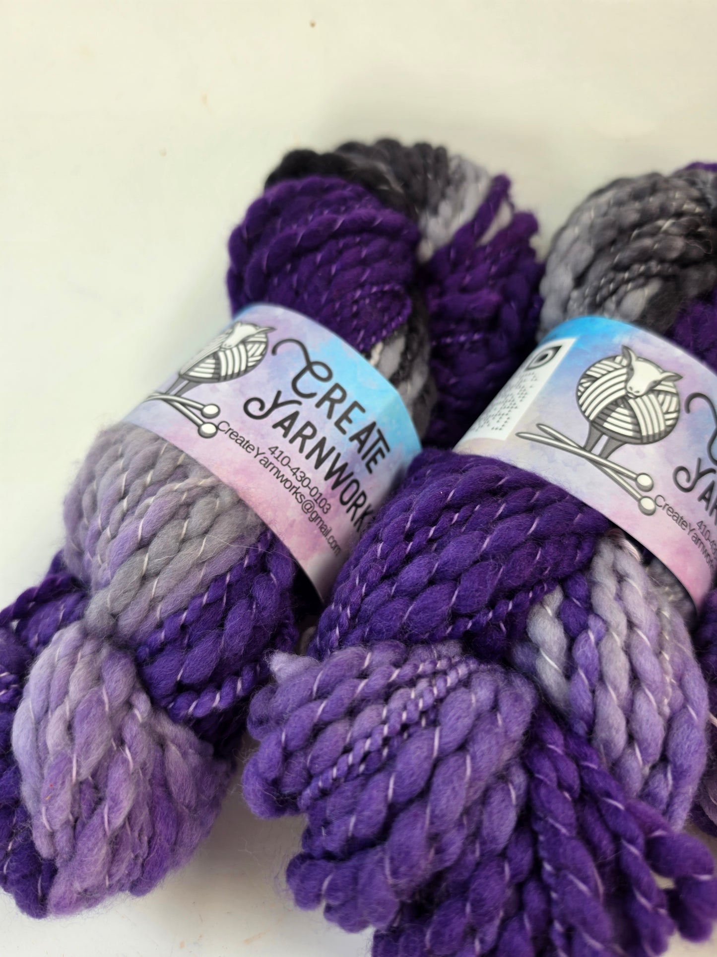 Purple Rain in Thick n Thin 100% Superwash Merino Bulky Yarn