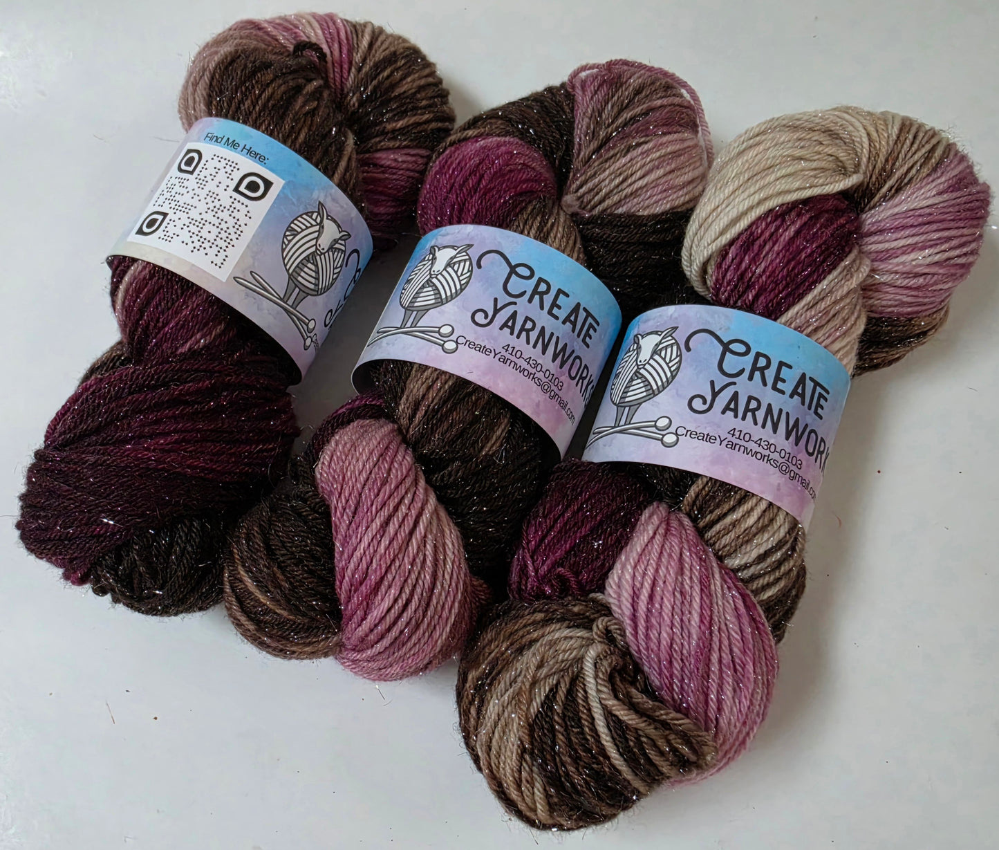 Burgundy Bark in Silver Shimmer DK Weight Yarn