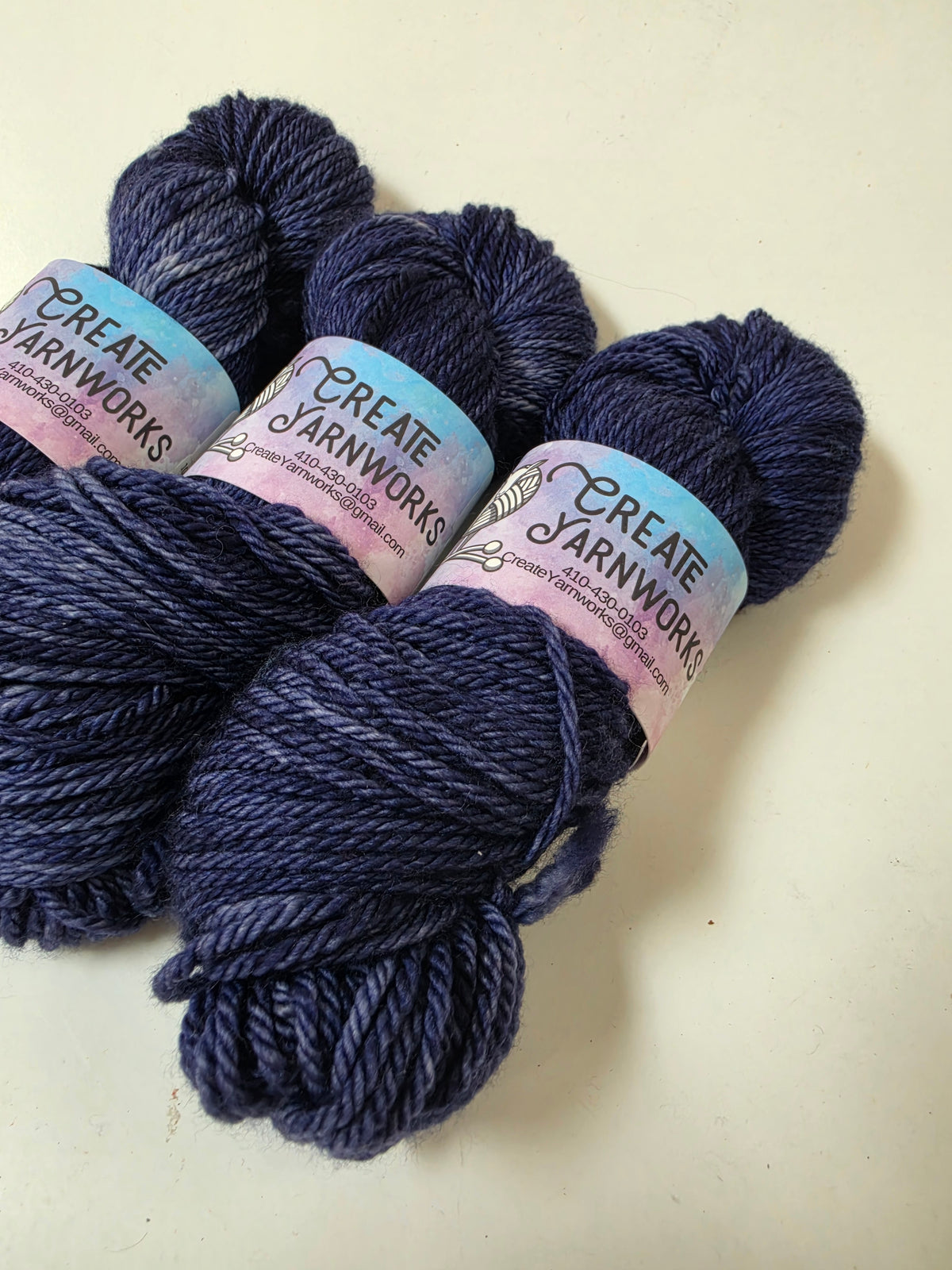 Navy in Superwash Merino Worsted Weight Yarn