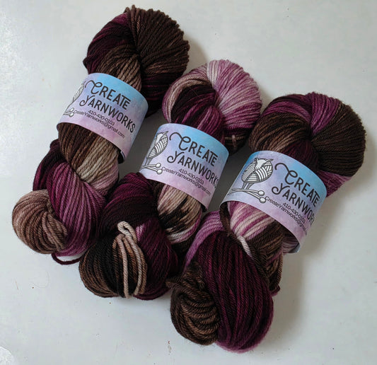 Burgundy Bark in Superwash Merino Blend DK Weight Yarn