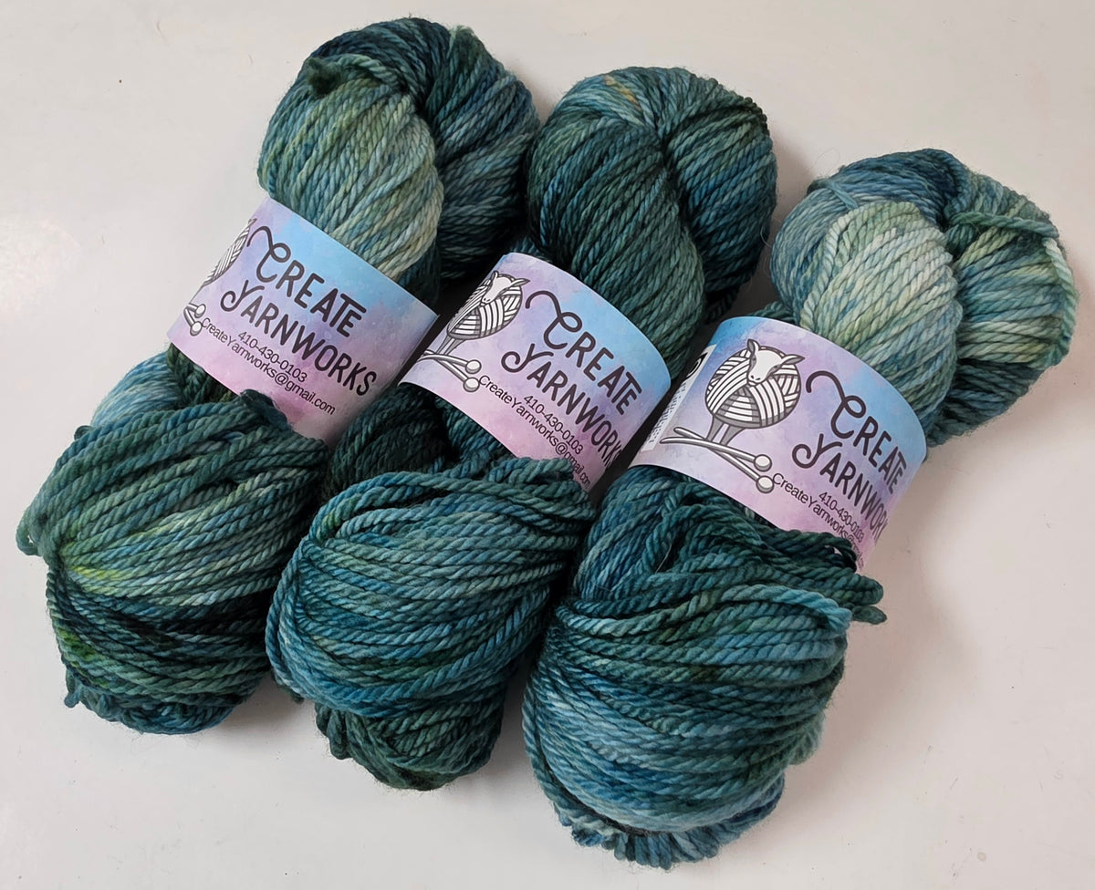 Oceans Deep in Superwash Bluefaced Leicester (BFL) Worsted Weight Yarn