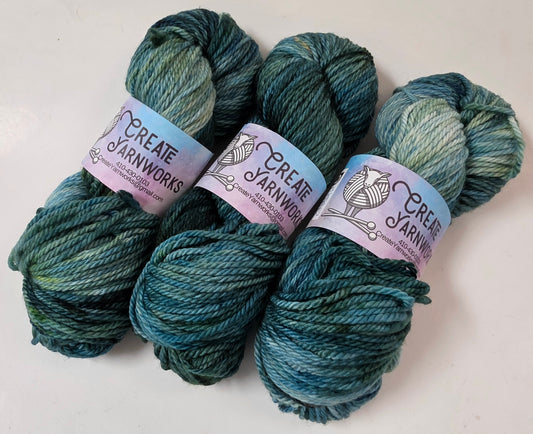 Oceans Deep in Superwash Bluefaced Leicester (BFL) Worsted Weight Yarn