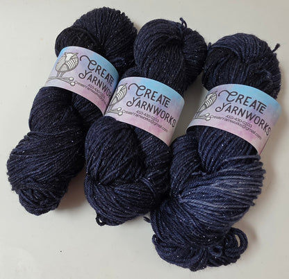 Navy in Silver Shimmer DK Weight Yarn
