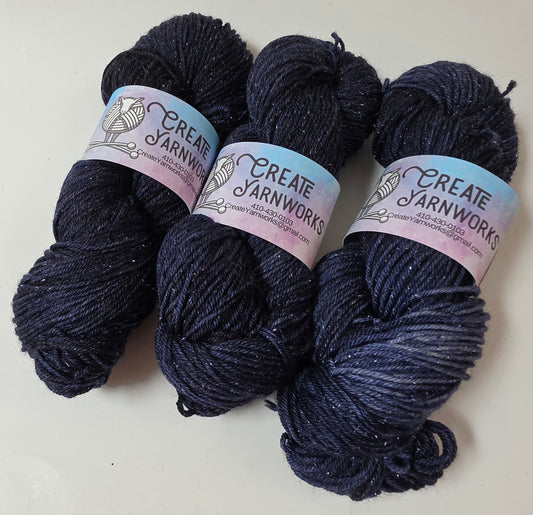 Navy in Silver Shimmer DK Weight Yarn