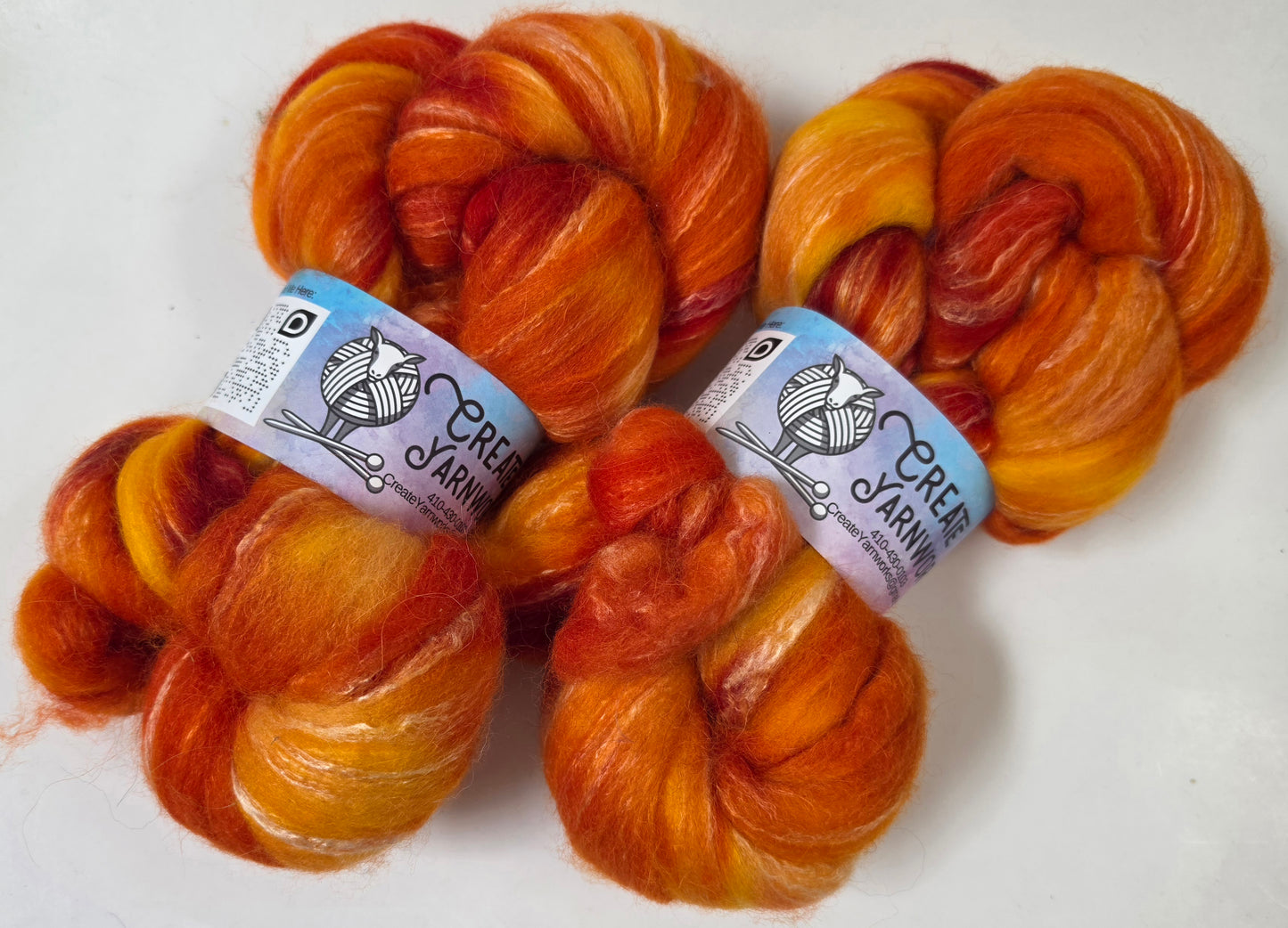 Pumpkin in Cormo/ Rose Fiber/ Baby Alpaca custom blend Top 4oz braid