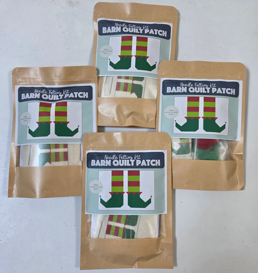 Elf Feet Barn Quilt Patch Needle Felting Kit