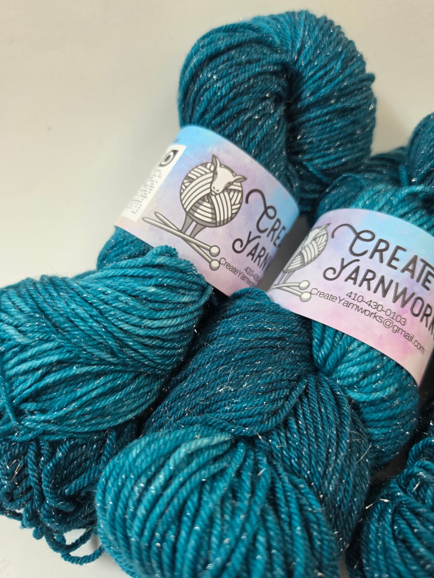 Tempting Teal in Silver Sparkle DK Weight Yarn