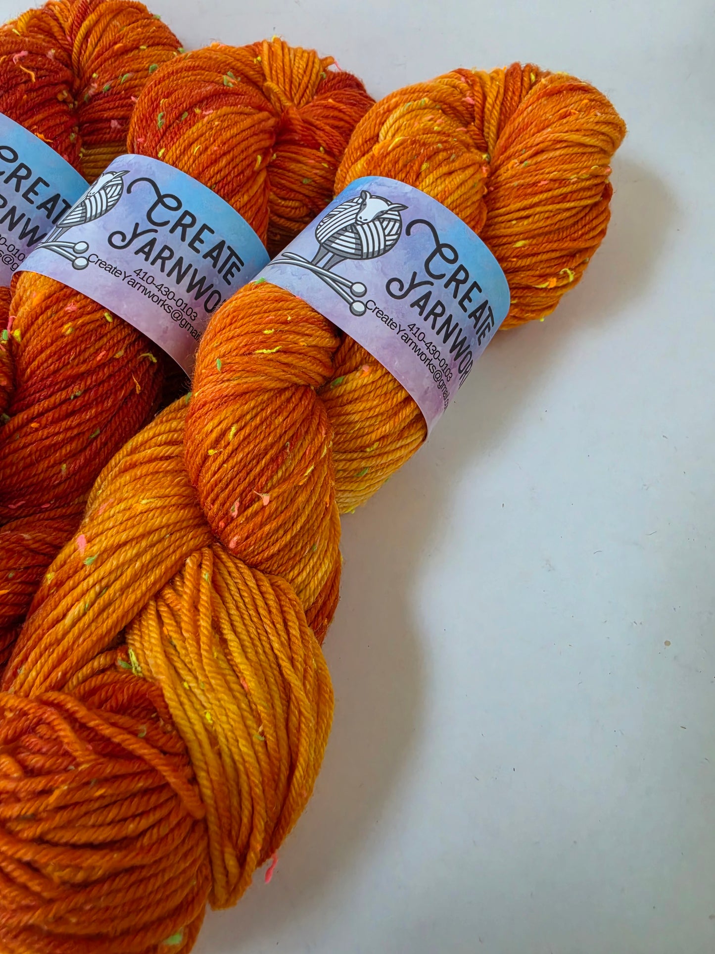 Pumpkin in DK Merino Neon Tweed Yarn
