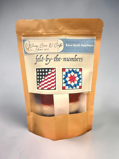 Set of 2 USA Barn Quilt Patch Needle Felting Kit