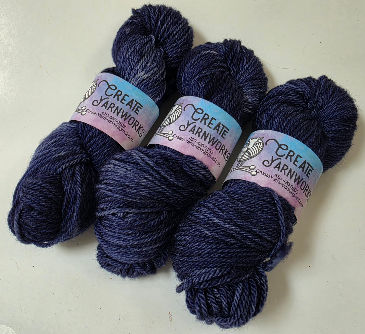 Navy in Superwash Merino Worsted Weight Yarn