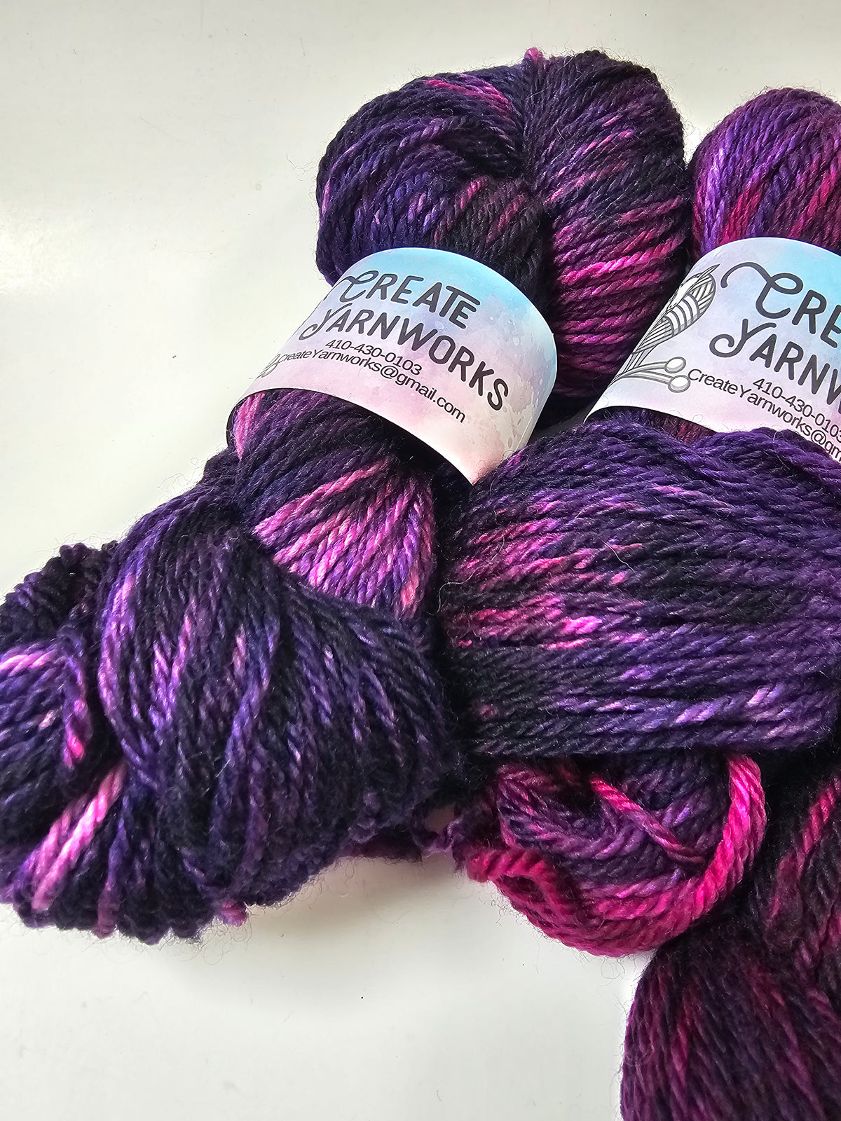 Purples in Superwash Bluefaced Leicester (BFL) Worsted Weight Yarn