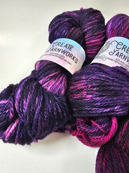 Purples in Superwash Bluefaced Leicester (BFL) Worsted Weight Yarn