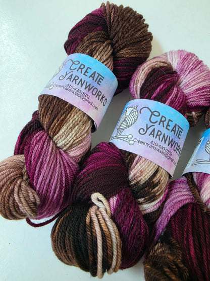 Burgundy Bark in Superwash Merino Blend DK Weight Yarn