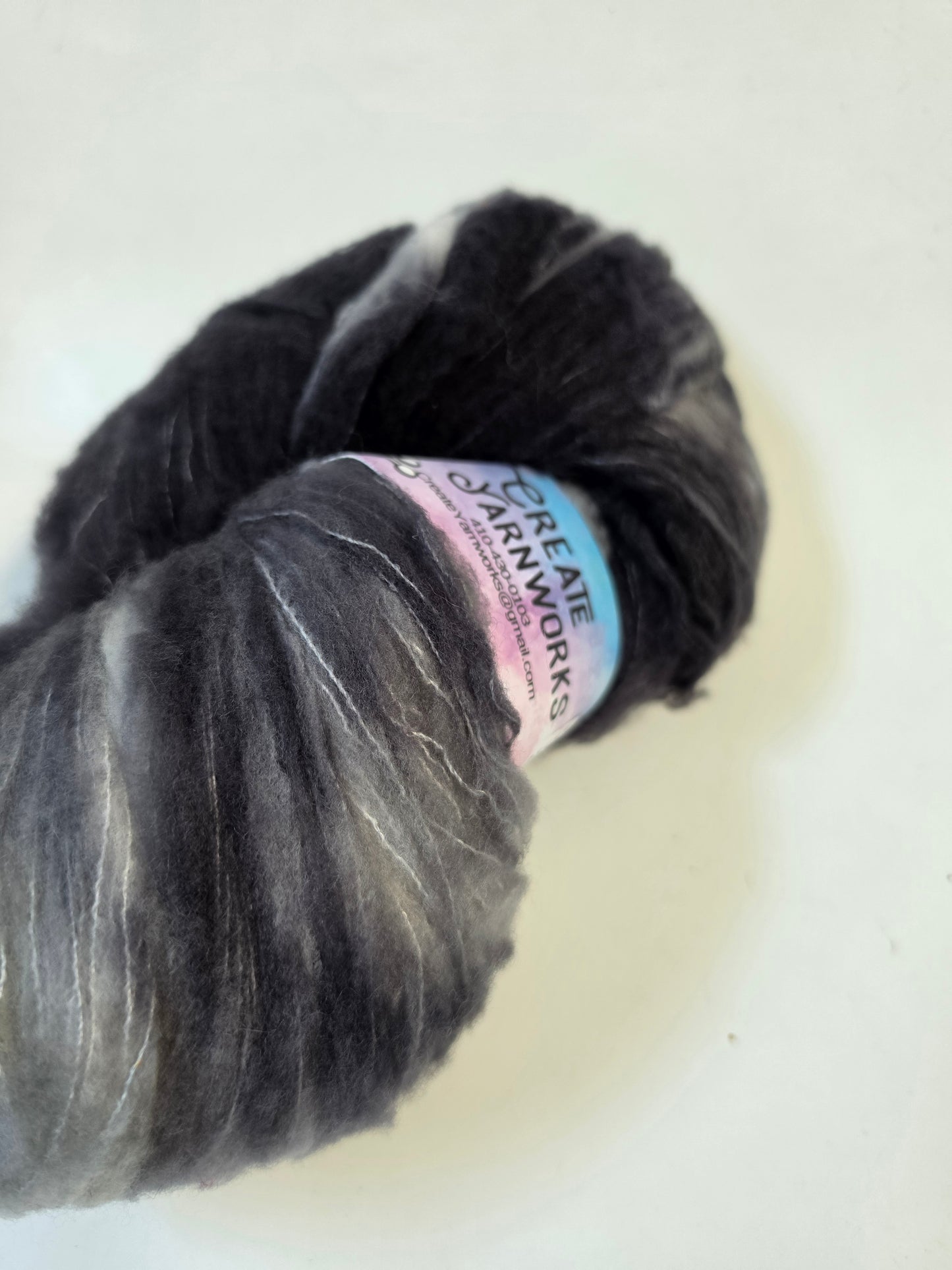 Almost Black in Brushed Merino Lace Weight Yarn