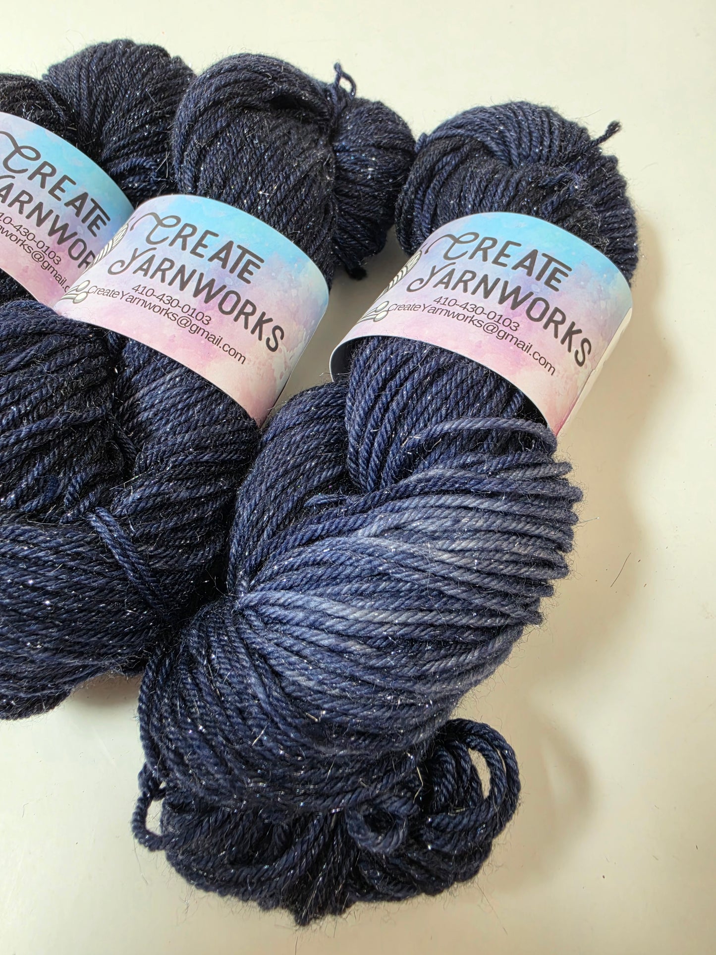 Navy in Silver Shimmer DK Weight Yarn