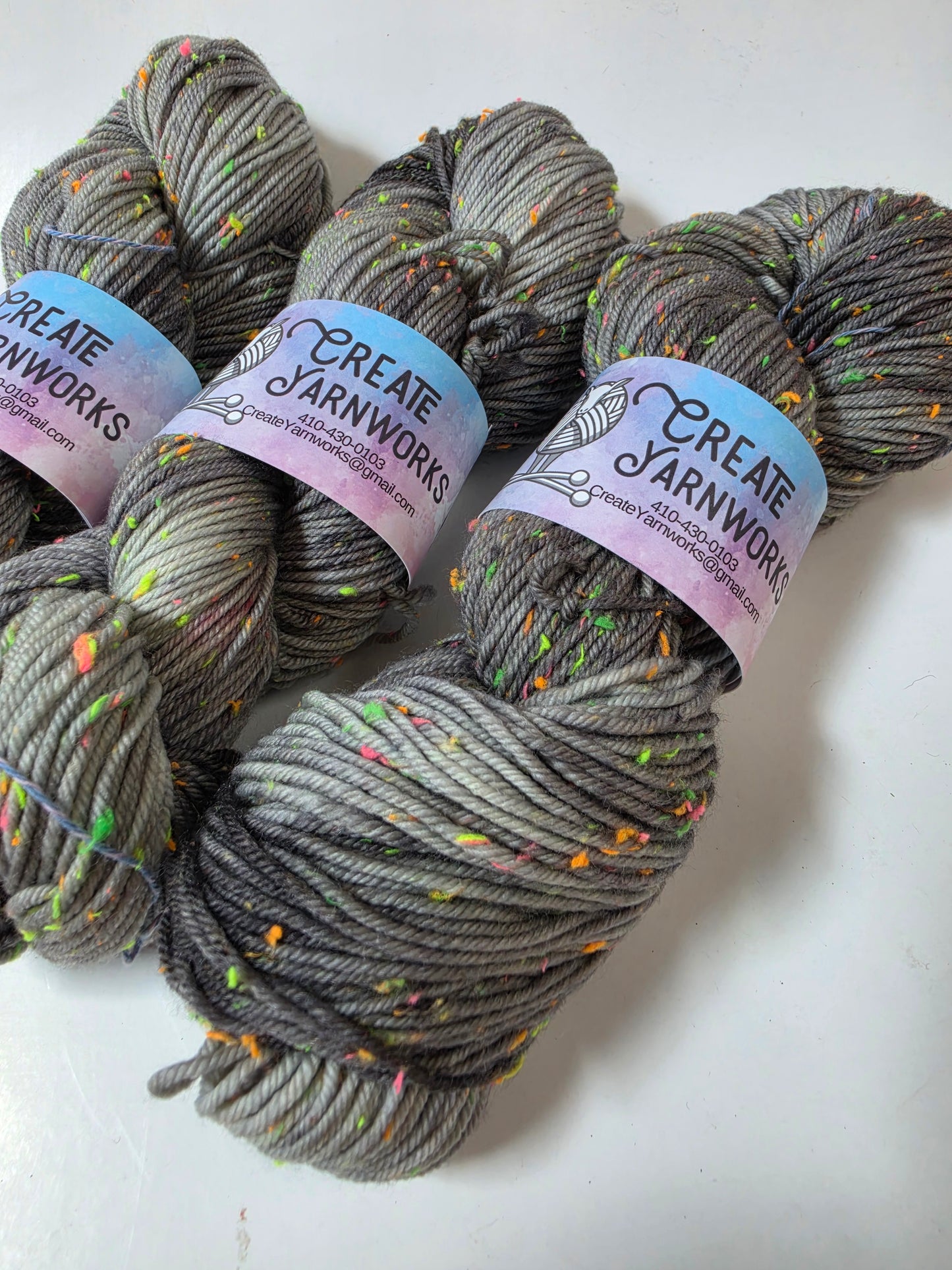 Stormy Skies in DK Merino Neon Tweed Yarn