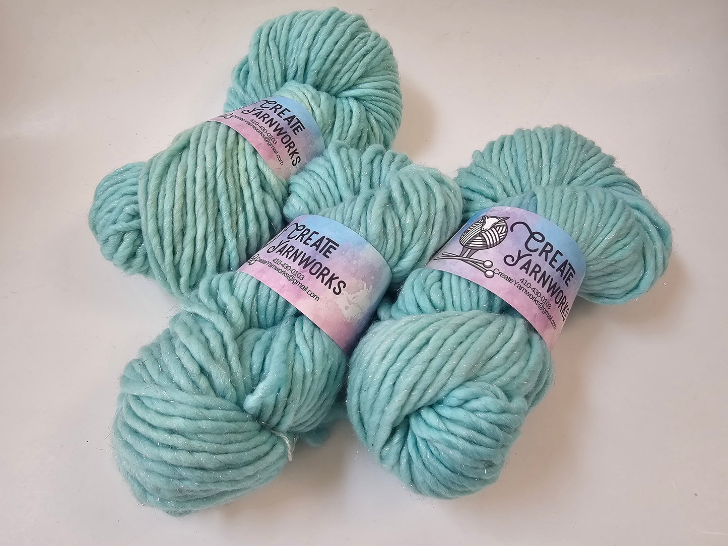 Breakfast at Tiffany's in Silver Sparkle Superwash Merino Blend  Super Bulky Weight Yarn