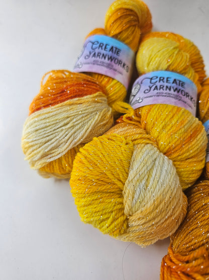 Goldilocks in Silver Sparkle Superwash Merino Blend  Fingering Weight Yarn