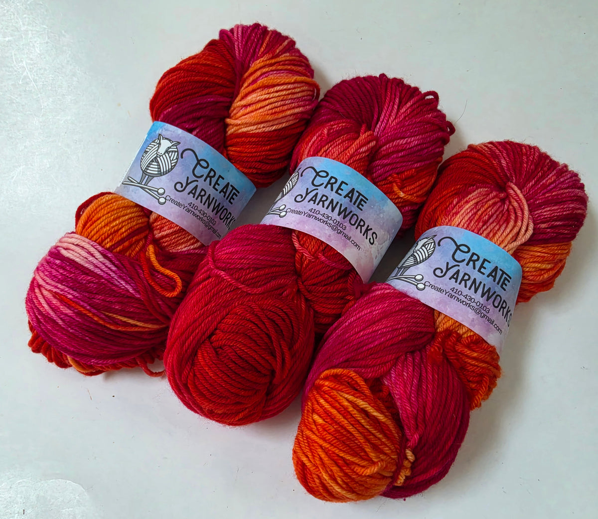 Hibiscus Heat in Superwash Merino Blend DK Weight Yarn
