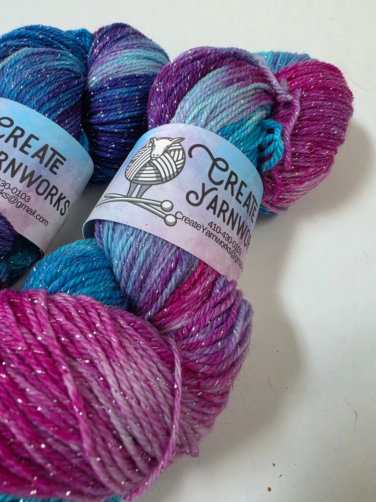 It's Electric in Silver Sparkle Superwash Merino Blend  Fingering Weight Yarn