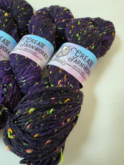Purples in DK Merino Neon Tweed Yarn