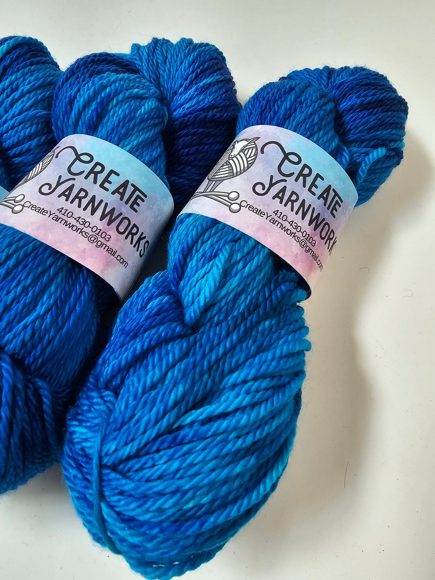 Blue Skies in Superwash Merino Worsted Weight Yarn