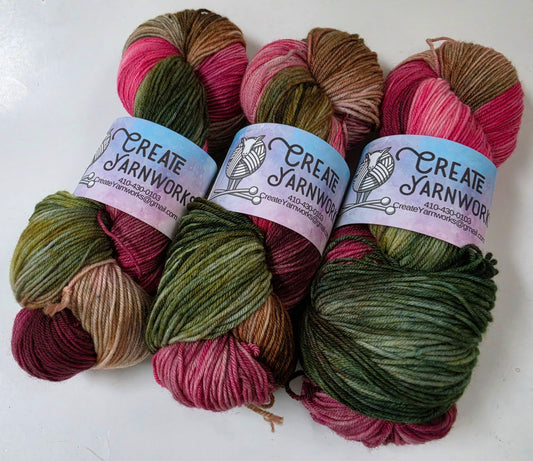 Rose Garden in Superwash Merino Blend DK Weight Yarn