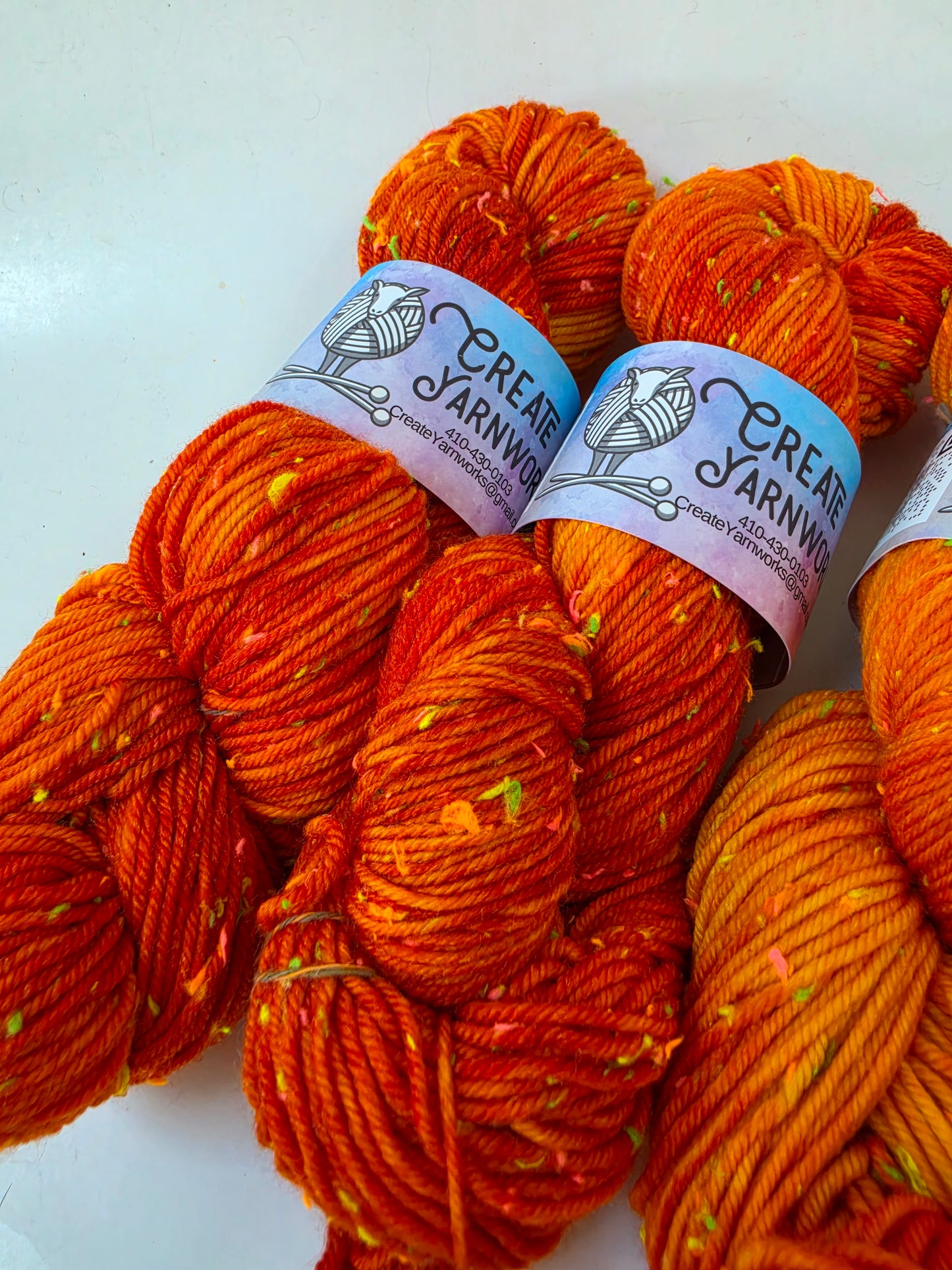 Pumpkin in DK Merino Neon Tweed Yarn