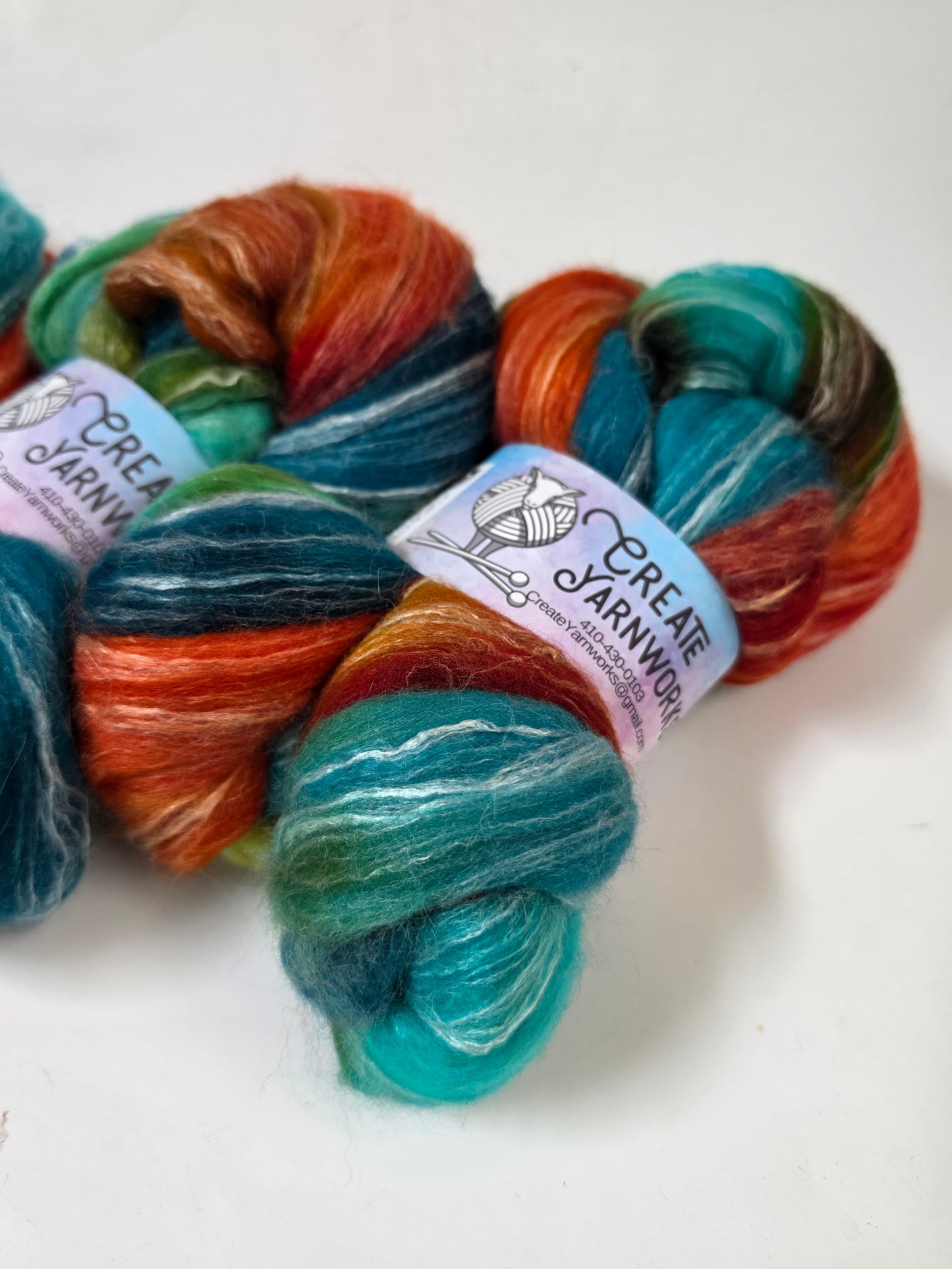 Tortoise Shell in Cormo/ Rose Fiber/ Baby Alpaca custom blend Top 4oz braid