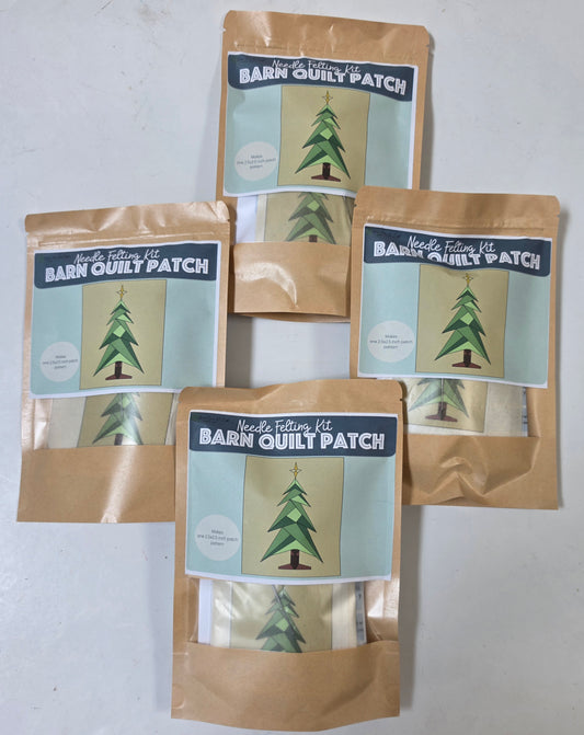Tree Barn Quilt Patch Needle Felting Kit