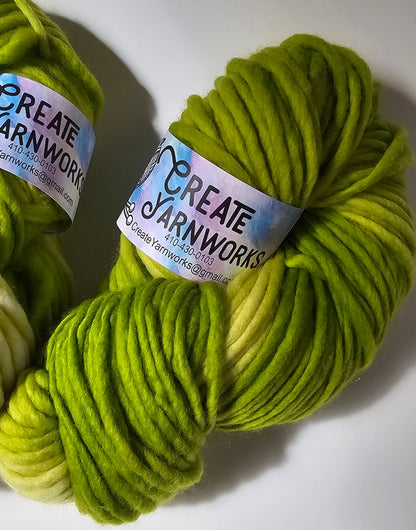 Grinch in 100% Superwash Merino Super Bulky Yarn