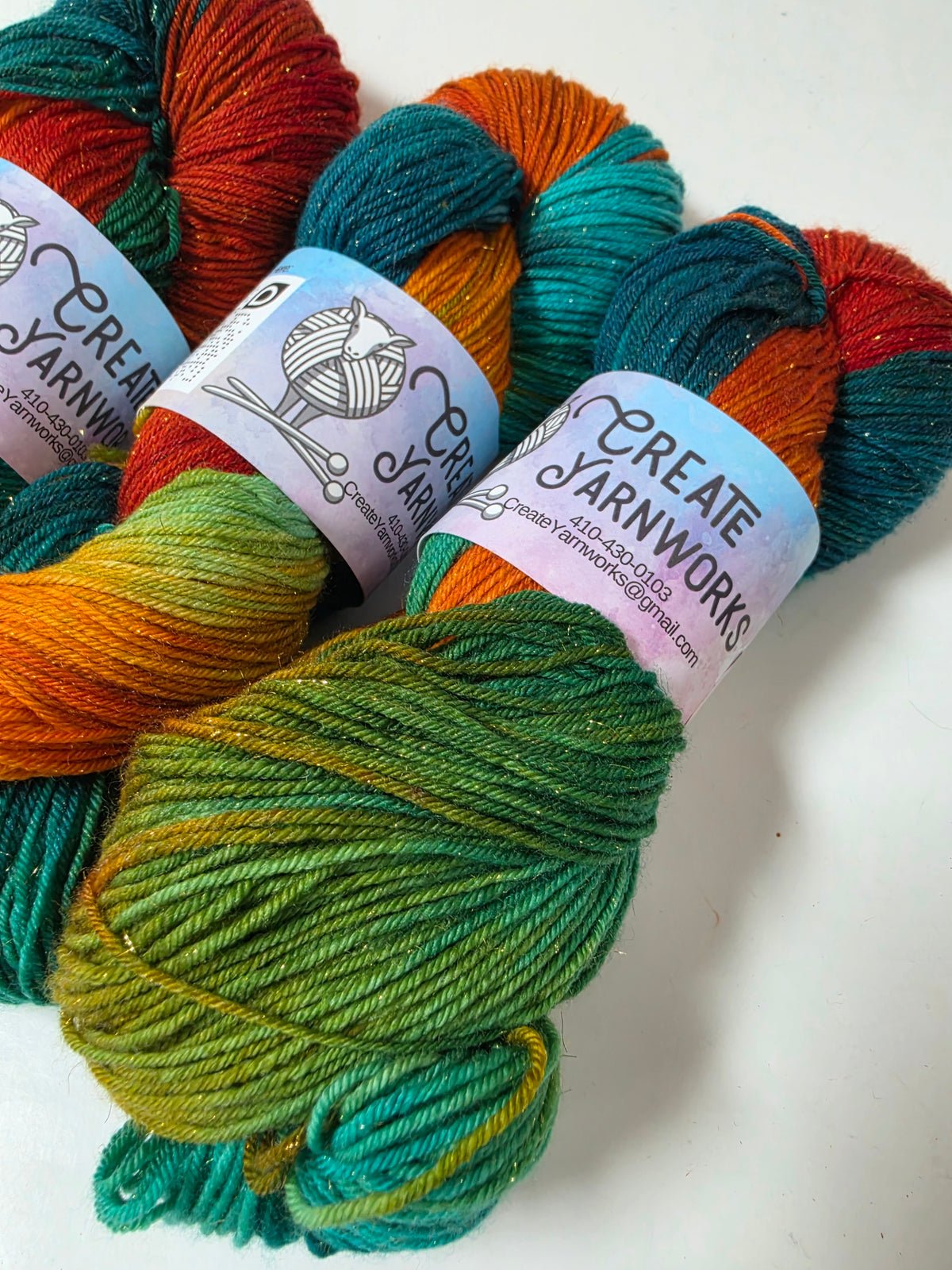 Tortoise Shell in Gold Sparkle Superwash Merino Blend Fingering Weight Yarn