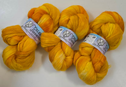 Goldilocks in Baby Alpaca / Tussah Silk custom blend Top 4oz braid